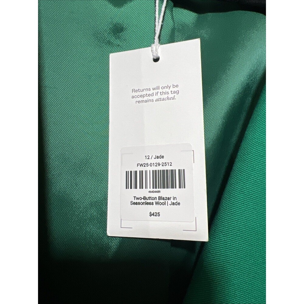 Argent Women’s 12 Green Blazer Jacket 2-Buttons NWT - Picture 3 of 10